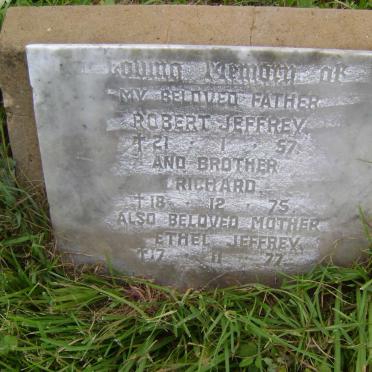 JEFFREY Robert -1957 &amp; Ethel -1977 :: JEFFREY Richard -1975