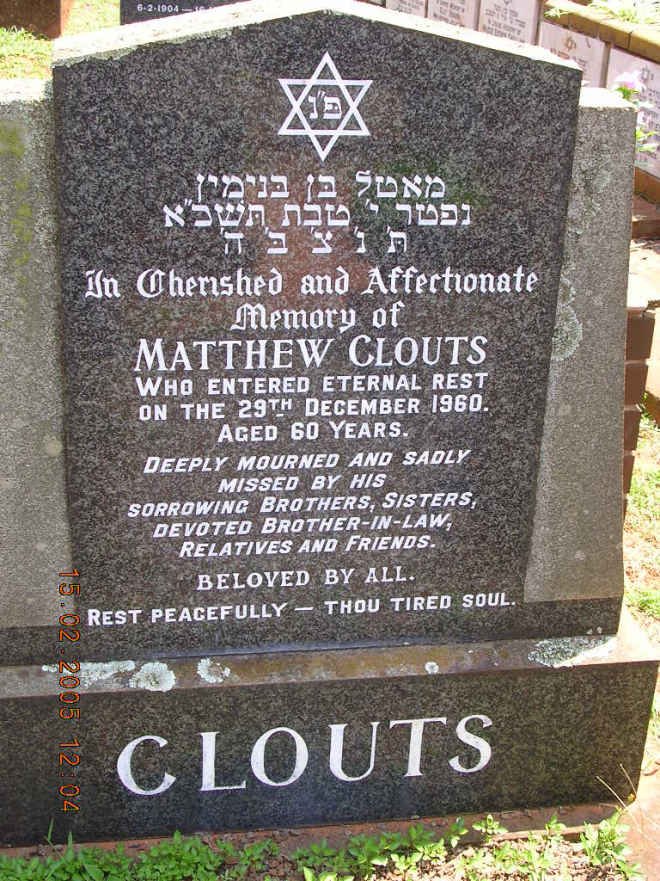 CLOUTS Matthew -1960