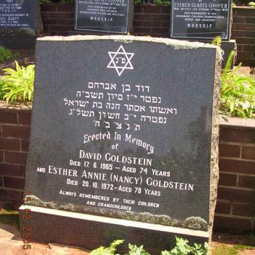 GOLDSTEIN David -1965 &amp; Esther Annie -1972