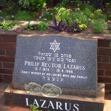 LAZARUS Philip Hector 1875-1966