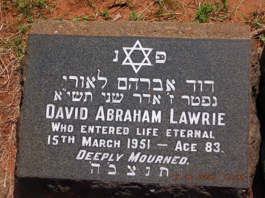 LAWRIE David Abraham -1951