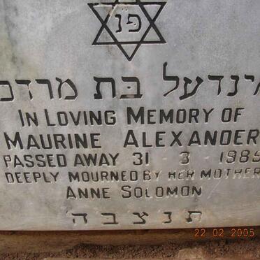 ALEXANDER Maurine -1985