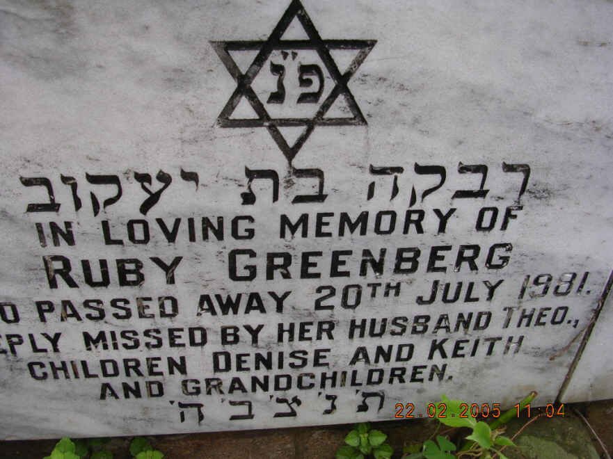 GREENBERG Ruby -1981