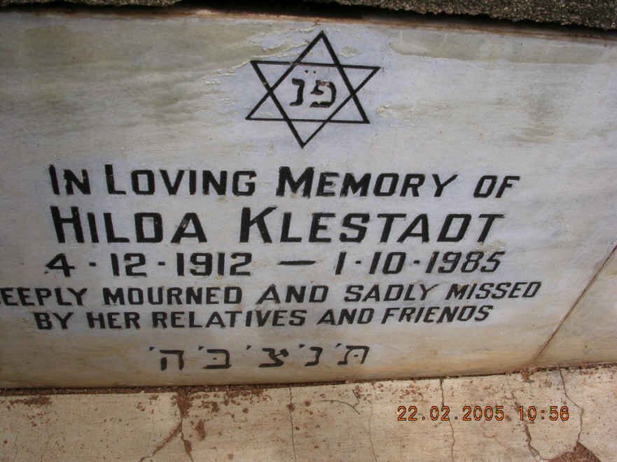 KLESTADT Hilda 1912-1985