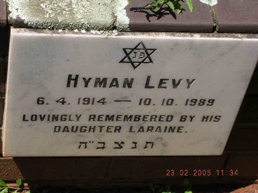 LEVY Hyman 1914-1989