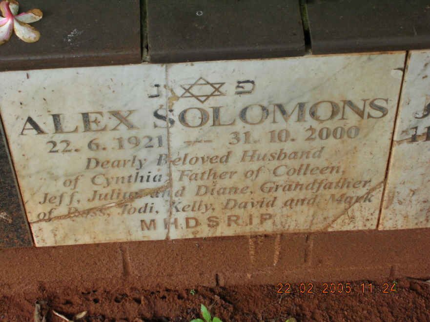SOLOMONS Alex 1921-2000