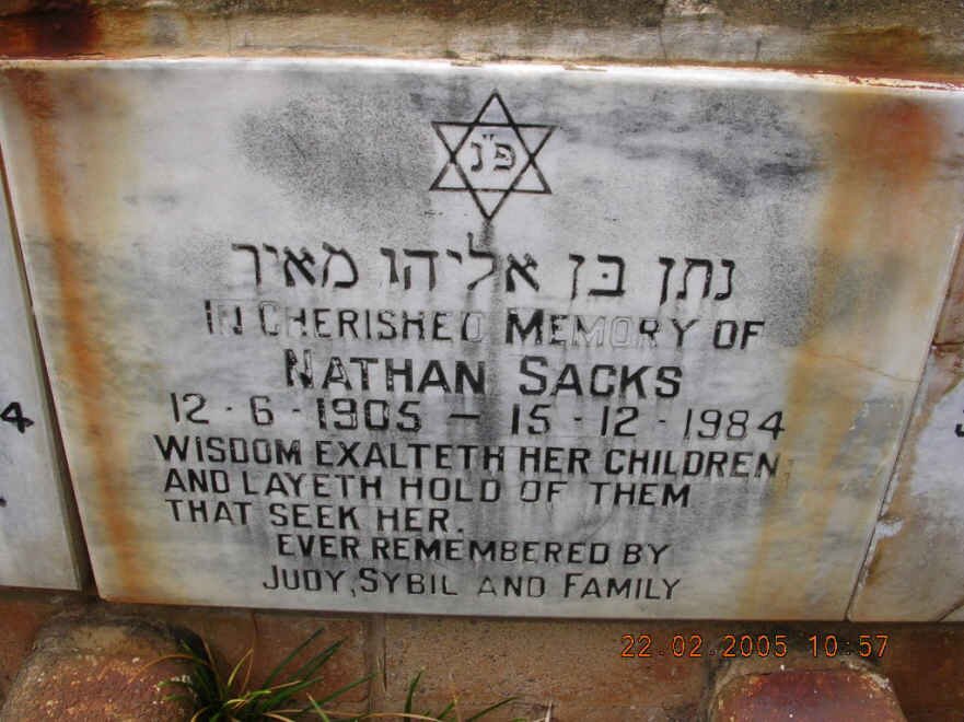 SACKS Nathan 1905-1984