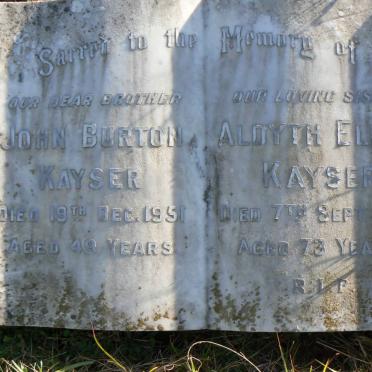 KAYSER John Burton -1951 &amp; Aloyth Ellen -1964