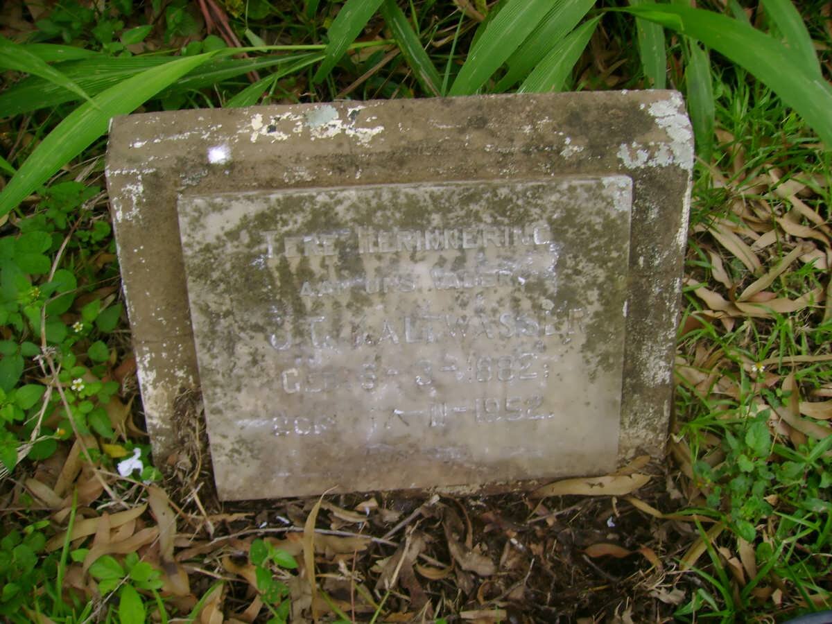 KALTWASSER Stephanus Johannes Geldenhuys 1882-1952