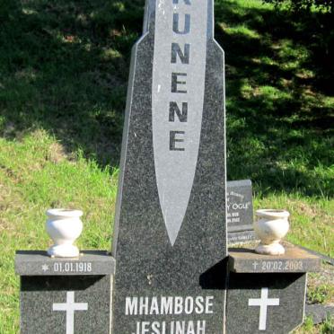 KUNENE Mhambose Jeslinah 1918-2003