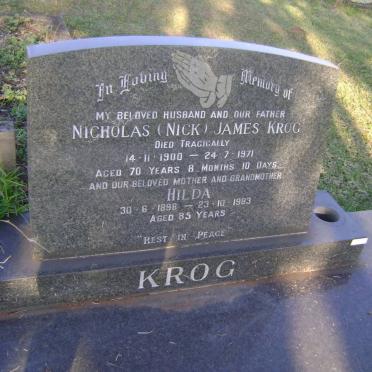 KROG Nicholas James 1900-1971 &amp; Hilda 1898-1983