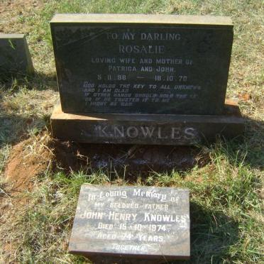 KNOWLES John Henry -1974 &amp; Rosalie 1898-1970