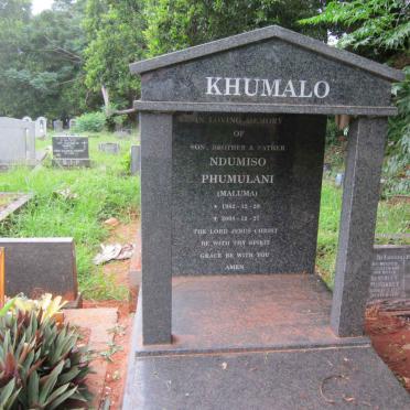 KHUMALO Ndumiso Phumulani 1982-2008 