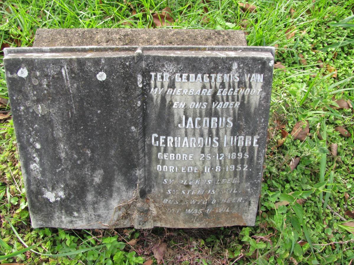 LUBBE Jacobus Gerhardus 1895-1952