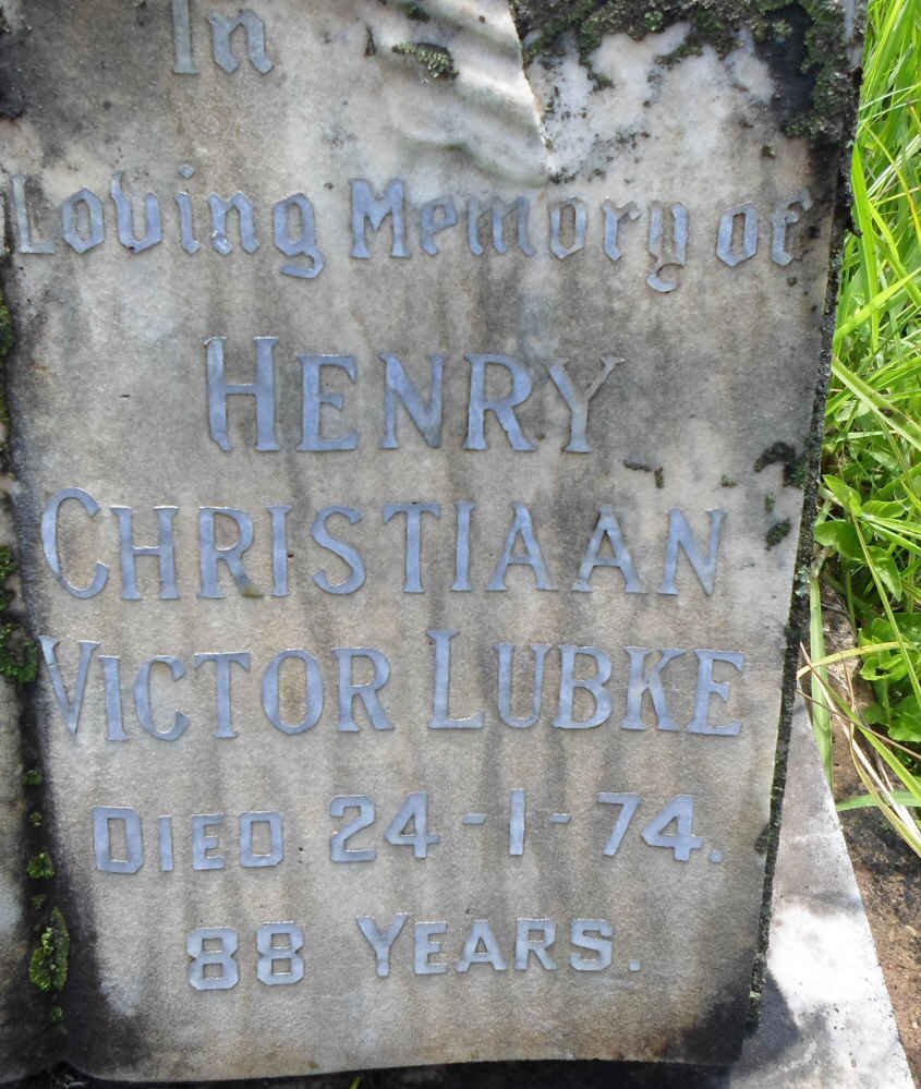 LUBKE Henry Christiaan Victor -1974