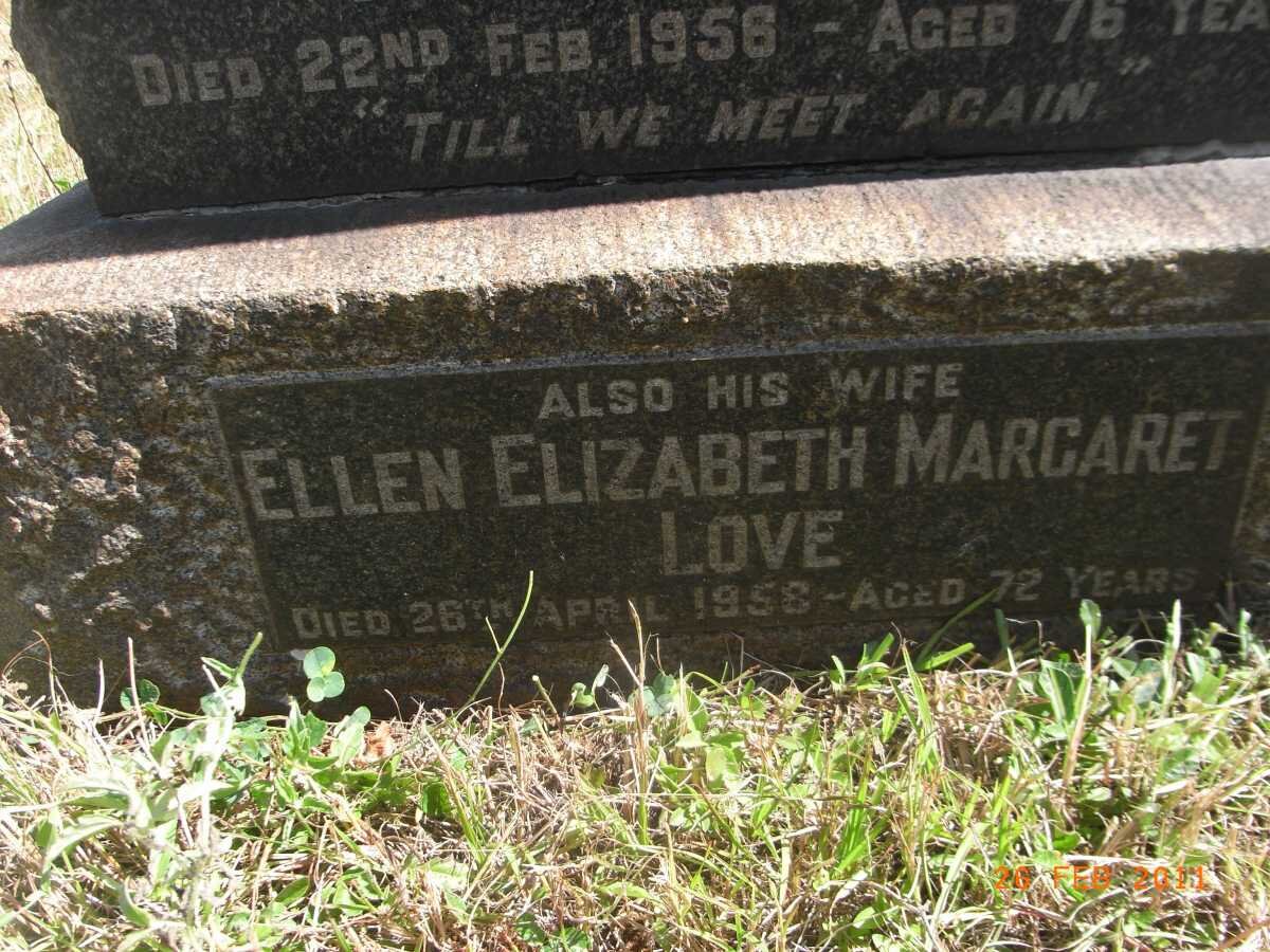 LUCAS Alfred James -1937 &amp; Ellen -1927 :: LOVE Horace -1958