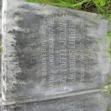 LUTHER Christoffel Johannes Jacobus -1967 &amp; Jeanetha La Mude -1992