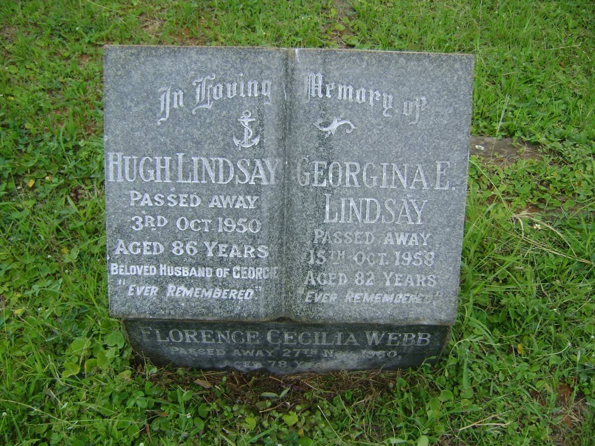 LINDSAY Hugh -1950 &amp; Georgina E. -1958 :: WEBB Florence Cecilia -1960