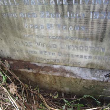 LIVINGSTON Russell Wallace -1938 &amp; Alice Maud -1955