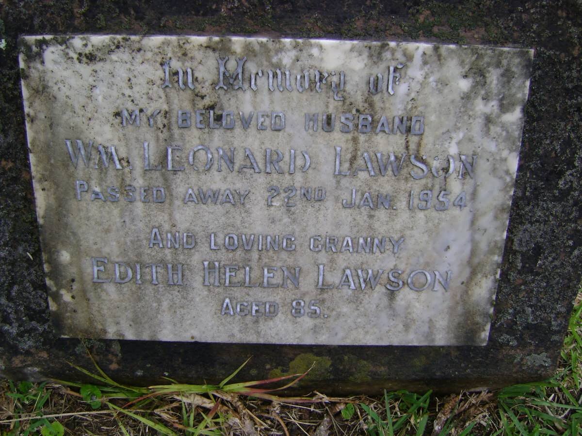 LAWSON William Leonard -1954 &amp; Edith Helen -1961