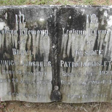 LANDSBERG Beryl Eunice 1917-1934 :: CHISLETT Desiree Patricia 1923-1940