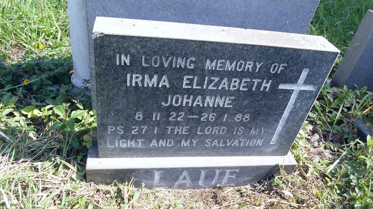LAUE Irma Elizabeth Johanne 1922-1988