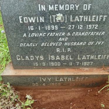 LATHLEIFF Edwin 1899-1972 &amp; Ivy 1908-1977 :: LATHLEIFF Gladys Isabel 1900-1927