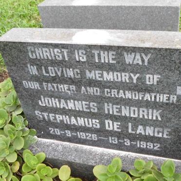 LANGE Johannes Hendrik Stephanus, de 1926-1992
