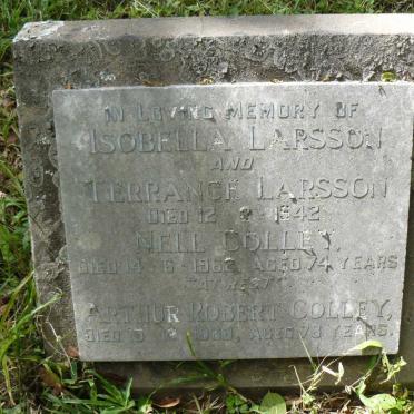 LARSSON Terrance -1942 :: LARSSON Isobella -1942 :: COLLEY Arthur Robert -1963 &amp; Nell -1962