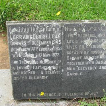 LEAR Lorraine Denise 1945-1973