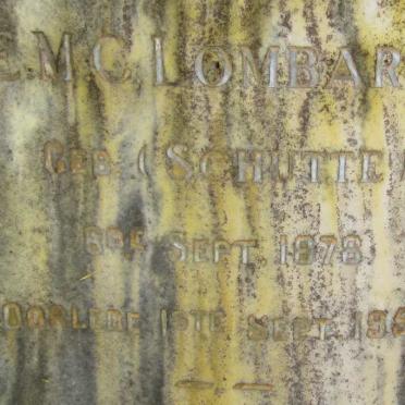 LOMBARD Elizabeth M. Cornelia nee SCHUTTE 1878-1956