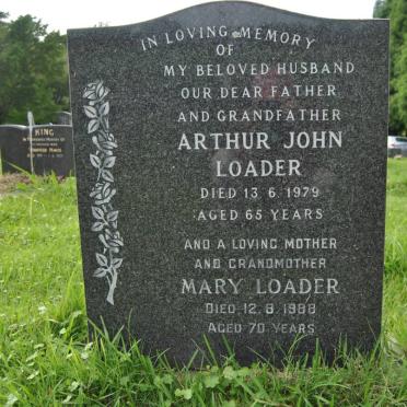 LOADER Arthur John -1979 &amp; Mary -1988