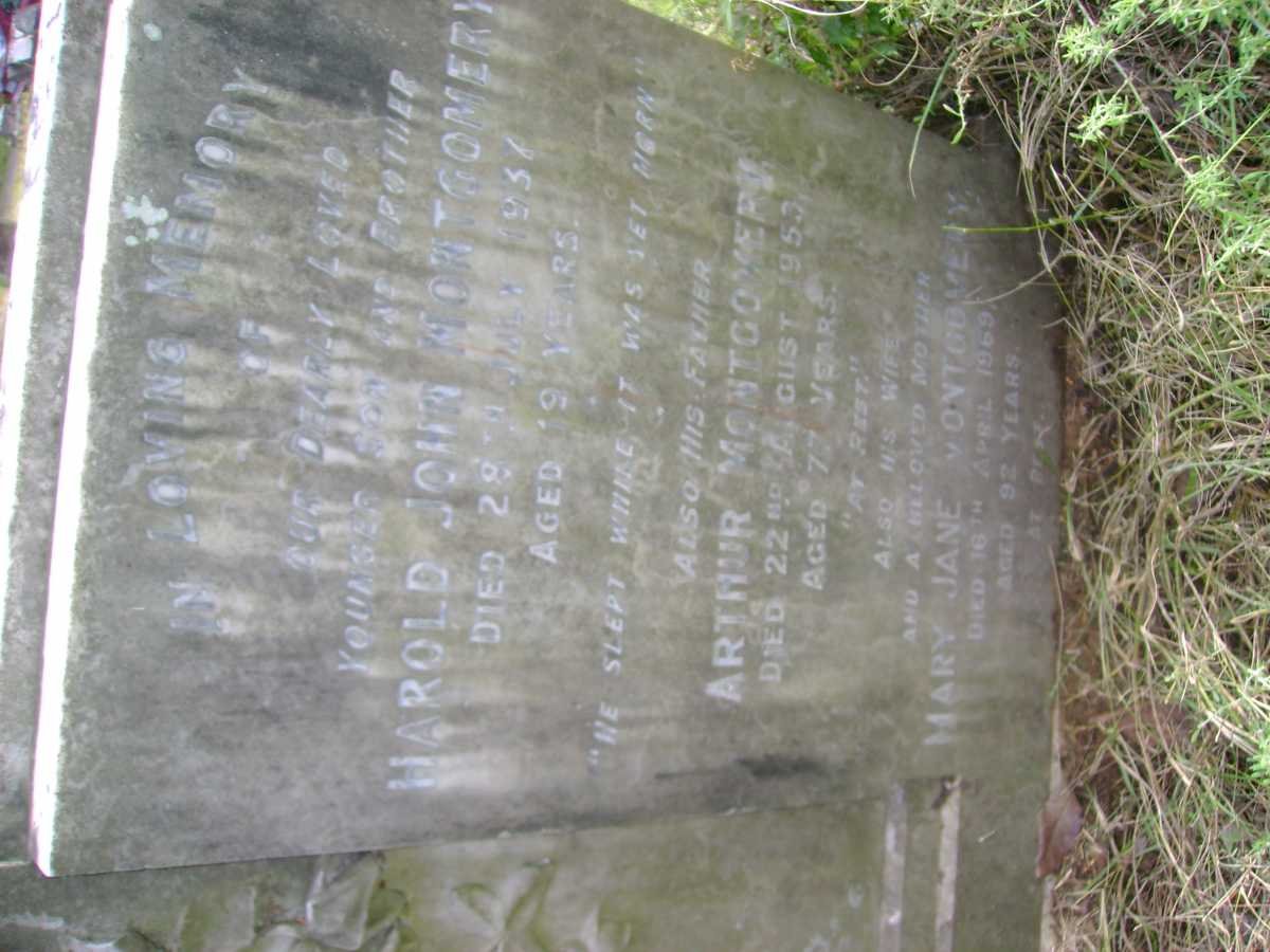 MONTGOMERY Arthur -1953 &amp; Mary Jane -1969 :: MONTGOMERY Harold John -1937