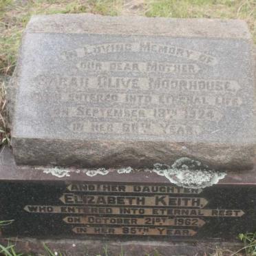 MOORHOUSE Sarah Olive -1924 :: KEITH Elizabeth -1962