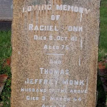 MONK Thomas Jeffrey -1944 &amp; Rachel -1941