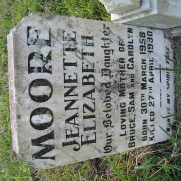 MOORE Jeanette Elizabeth 1958-1990 :: FLETCHER Diana Nicolette 1952-1954 :: FLETCHER Thomas William Nicholas 1914-1999