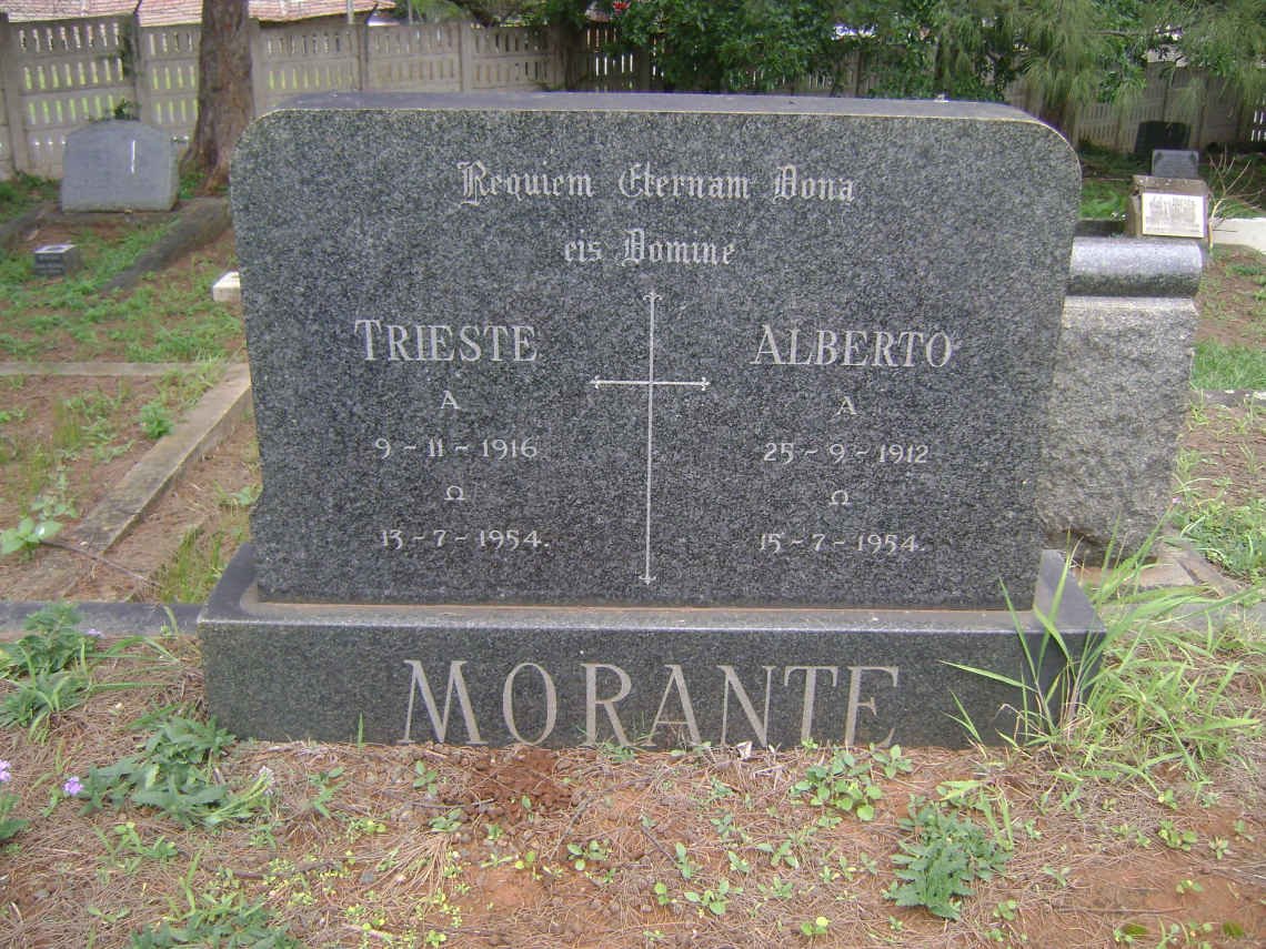 MORANTE Alberto 1912-1954 &amp; Trieste 1916-1954