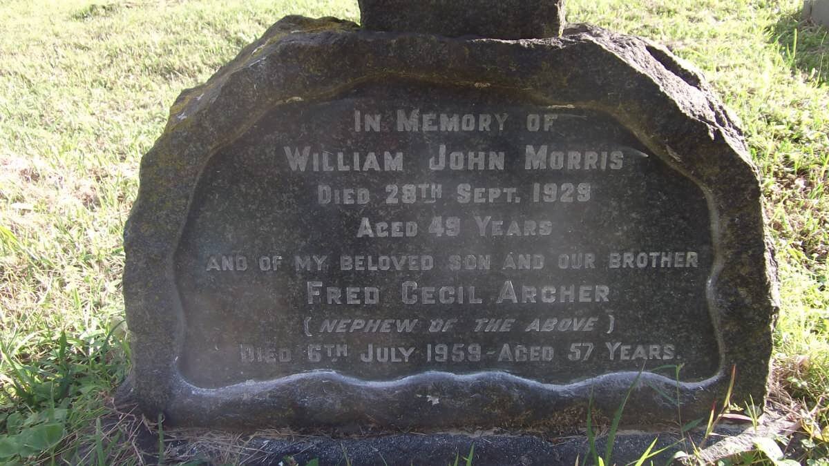 MORRIS William John -1929 :: ARCHER Fred Cecil -1959
