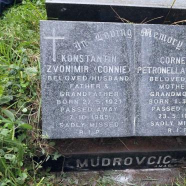 MUDROVCIC Konstantin Zvonimir 1921-1985 &amp; Cornelia Petronella 1924-1989