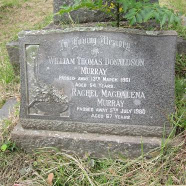 MURRAY William Thomas Donaldson -1961 &amp; Rachel Magdalena -1980