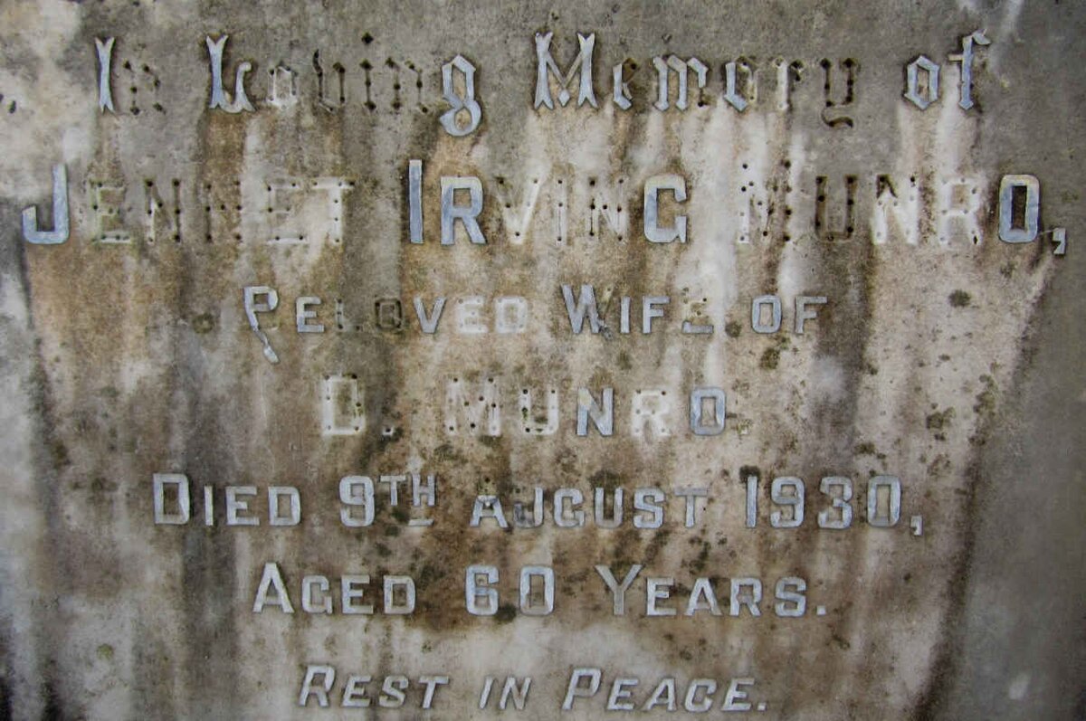 MUNRO Jennet Irving -1930