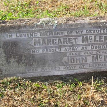 McKENZIE John -1943 &amp; Margaret McLean -1935