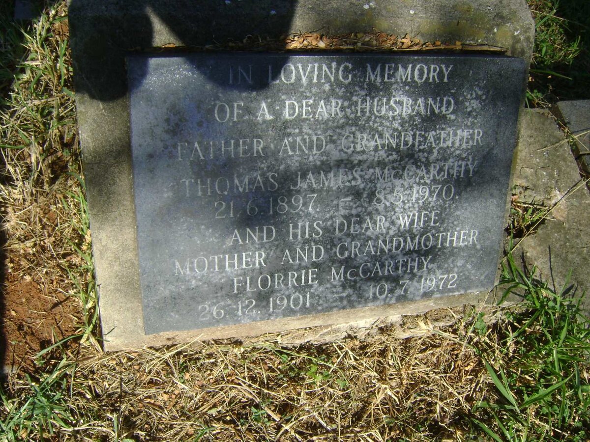 McCARTHY Thomas James 1897-1970 &amp; Florrie 1901-1972