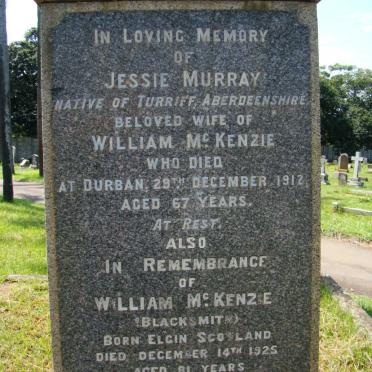 McKENZIE William -1925 &amp; Jessie Murray -1912