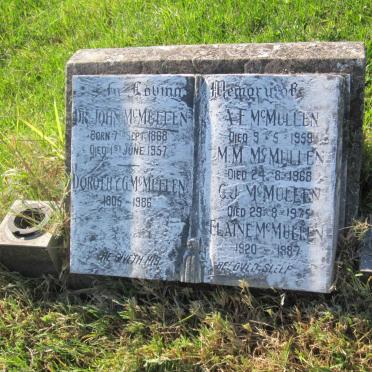 McMULLEN John 1868-1957 :: McMULLEN Dorothy G. 1905-1986 :: McMULLEN Archibald E. -1959 :: McMULLEN Mysie Moore -1968