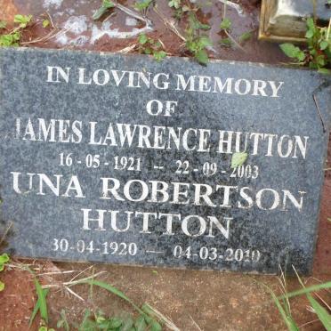 HUTTON James Lawrence 1921-2003 &amp; Una Robertson 1920-2010