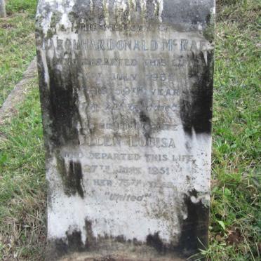 McRAE Farquhar Donald -1931 &amp; Ellen Louisa -1951