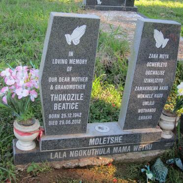 MDLETSHE Thokozile Beatice 1942-2012