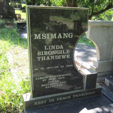 MSIMANG Linda Sibongile Thandiwe 1977-2000