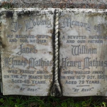 MATHIAS William Henry -1957 &amp; Janet McINNES -1952
